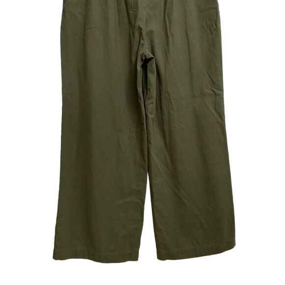 NWT Who What Wear High Waist Wide Leg Pants Sz 4 Button Fly Pleated Green *Flaw - Picture 9 of 11